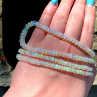 95cts Genuine Natural Opal Beaded Necklace with 14k Yellow Gold Clasp (#J5922)