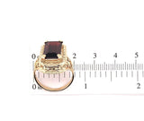 10k Gold 6.58ct Emerald Cut Genuine Natural Garnet Filigree Ring (#J5757)