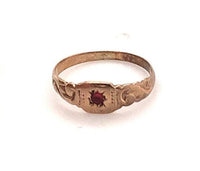 10k Rose Gold Baby Ring with Red Glass Size 1.25 Child's Jewelry (#J5889)