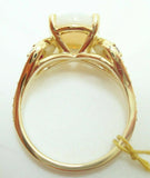 14k Yellow Gold Genuine Natural Opal Ruby and Diamond Ring (#J2650)