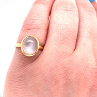 10k Yellow Gold Genuine Natural Moonstone Ring Pool of Light Jewelry (#J5286)