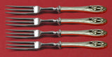 Silver Iris by International Sterling Silver Fruit Fork Set 4-piece Custom 6"