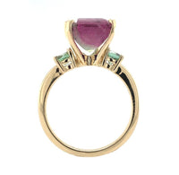 14k Gold 5.25 Carat Bi-Color Watermelon Genuine Natural Tourmaline Ring (#J6531)