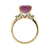 14k Gold 5.25 Carat Bi-Color Watermelon Genuine Natural Tourmaline Ring (#J6531)