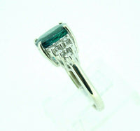 14k Gold 2.56ct Blue Green Genuine Natural Tourmaline Ring w/ Diamonds (#J4352)