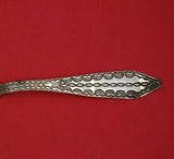 Mexican Sterling Silver Cold Meat Fork Handwrought Chased Feather Pattern 9 1/4"