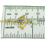 14k Yellow Gold Lavaliere Pendant Blue Sapphire and Pearls (#J4802)