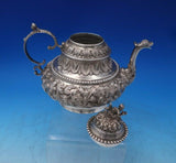 Dutch Sterling Silver Tea Pot w/Cast Mermaid Finial Flowers Putti Dragon (#6464)