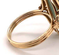 14k Yellow Gold Ming's Jadeite Jade Ring with GIA Report (#J5663)