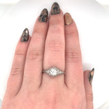 Art Deco Platinum .70ct Genuine Natural Diamond Ring Jewelry (#J5956)