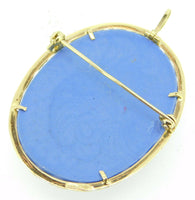 18k Yellow Gold Italian Genuine Natural Jasperware Pin / Pendant (#J4260)
