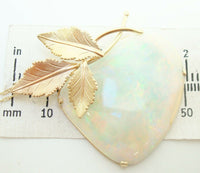 14K Gold Huge Custom 26.5ct Genuine Natural Opal Pendant (#J2752)