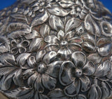 Shiebler Sterling Silver Butter Dome w/ Lid Repousse Flowers 4 3/4" Tall (#6757)