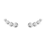 Aurora by Georg Jensen Denmark 18K White Gold Earrings Brilliant Diamonds - New