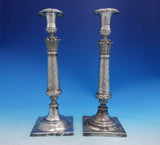 Friedlander and Co German .800 Silver Candlestick Pair Square Base (#4068)