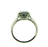 10k White Gold Cushion Genuine Natural Aquamarine and Diamond Halo Ring (#J4729)