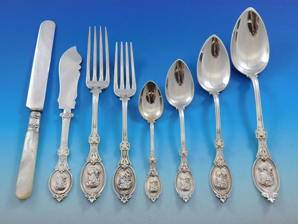Medallion by H&S Sterling Silver Flatware Service for 12 Set 104 pieces