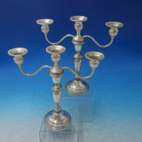 Gadroon by Empire Sterling Silver Candelabra Pair 3-Light 11" x 10 1/2" (#5795)