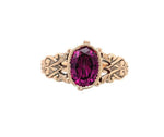 10k Yellow Gold 1.26ct Grape Genuine Natural Garnet Ring Size 5.25 (#J6143)