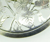 Arts and Crafts Sterling Violets Pin Hand Wrought 2" Diameter (#J4463)