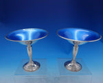Towle Sterling Silver Compote Pair with Blue Enamel Interiors 6" #712 (#3921)