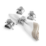 White Orchid by Michael Aram Nickelplate Napkin Ring Set of 8 - New