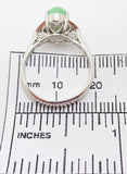 14k White Gold Jadeite Jade and Diamond Ring with Report (#J3288)