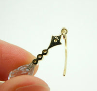 14k Yellow Gold Briolette Genuine Natural Aquamarine Diamond Earrings (#J4476)