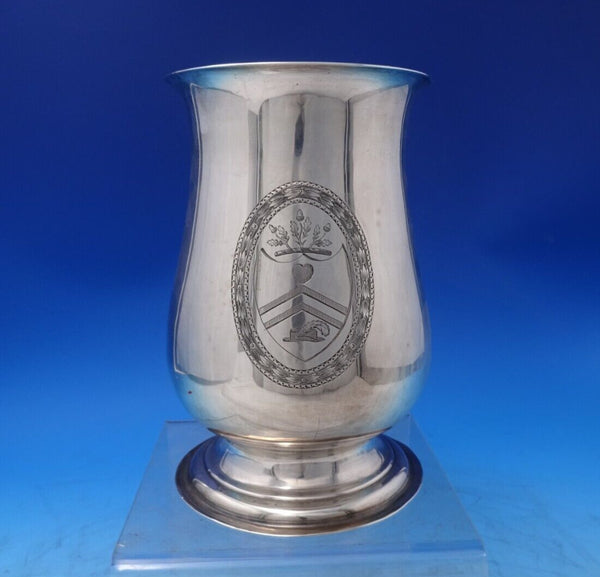 Hester Bateman English Georgian Sterling Silver Mug w/ Crest Applied Heart #7162