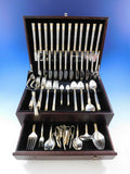 Aegean Weave Gold by Wallace Sterling Silver Flatware Set 12 Service 105 pieces