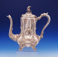 Henry Wilkinson Silverplate Tea Set 6pc with 3-D Bird Finials c. 1860's (#3080)