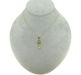10k Yellow Gold Diamond and Pearl Lavaliere Pendant (#J4819)