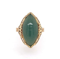 14k Yellow Gold Ming's Jadeite Jade Ring with GIA Report (#J5663)