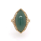 14k Yellow Gold Ming's Jadeite Jade Ring with GIA Report (#J5663)