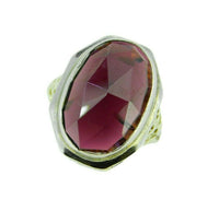 Art Deco 14k Gold Huge Genuine Natural Garnet Filigree Ring (#J651)