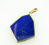 Large 14k Gold Kaufmann Intarsia Pendant Enhancer Opal Lapis Inlay (#J4375)