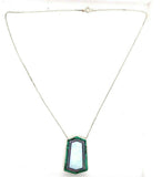 Kaufmann Sterling Genuine Natural Opal Intarsia Large Pendant (#J5396)