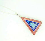 Kaufmann Sterling Silver Genuine Natural Rhodochrosite Intarsia Pendant (#J5086)