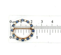 14k Yellow Gold Montana Sapphire and Pearl Round Pin (#J5538)
