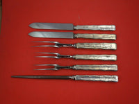 Lap Over Edge Acid Etched by Tiffany Sterling Silver Roast Carving Set 6pc