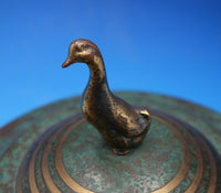 Carl Sorensen Bronze Covered Caviar Bowl with 3-D Duck Finial (#4723)