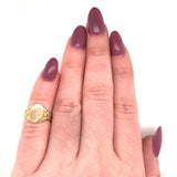 10k Yellow Gold Child's Signet Ring with Flowers (#J5690)