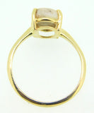 14k Yellow Gold Oval 2.25ct Genuine Natural Gold Vein Quartz Ring (#J4221)