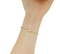 18k Yellow Gold 6.5ct Genuine Natural Moonstone Bracelet (#J4560)