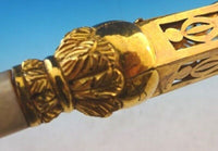 Gilt Bronze Tussie Mussie Posey Posy Holder with Petal Pierced Cup (#J1279)