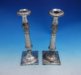 Friedlander and Co German .800 Silver Candlestick Pair Square Base (#4068)