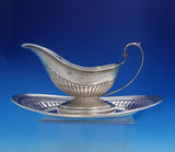 Manchester Sterling Silver Gravy Boat with underplate Fluted #828 (#4019)