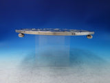 Glass Trivet with Sterling Silver Overlay Footed Floral 12" Vintage (#6237)