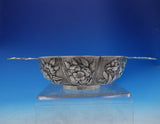 German Sterling Silver Bowl Eight Repoussed Flower Panels Flower Handles (#3944)