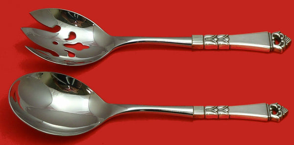 Danish Crown by Frigast Sterling Silver Salad Serving Set 2pc HHWS  Custom